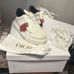 Dior Red and White Casual Sneakers
